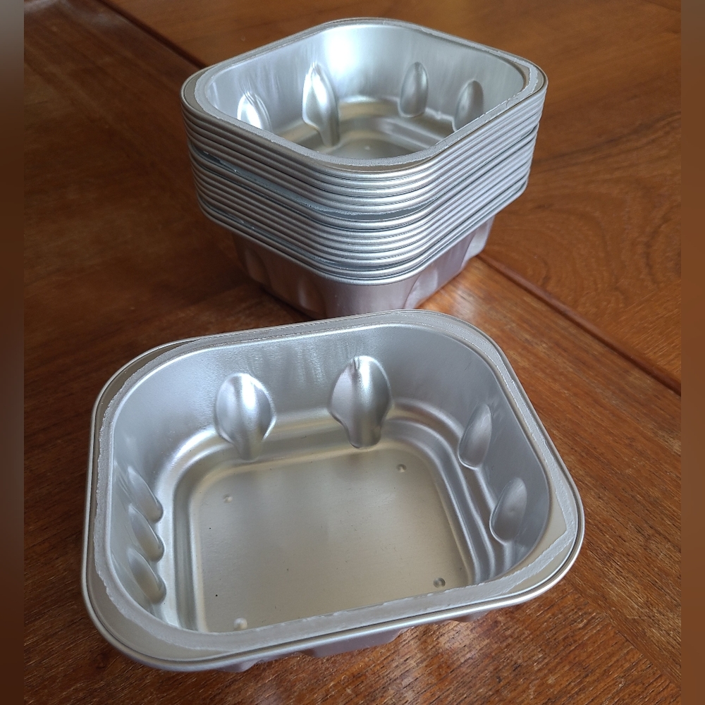 17x Disposable mini Aluminum Tin Foil Pans Trays 3"x3.5"x1.5 Stackable
